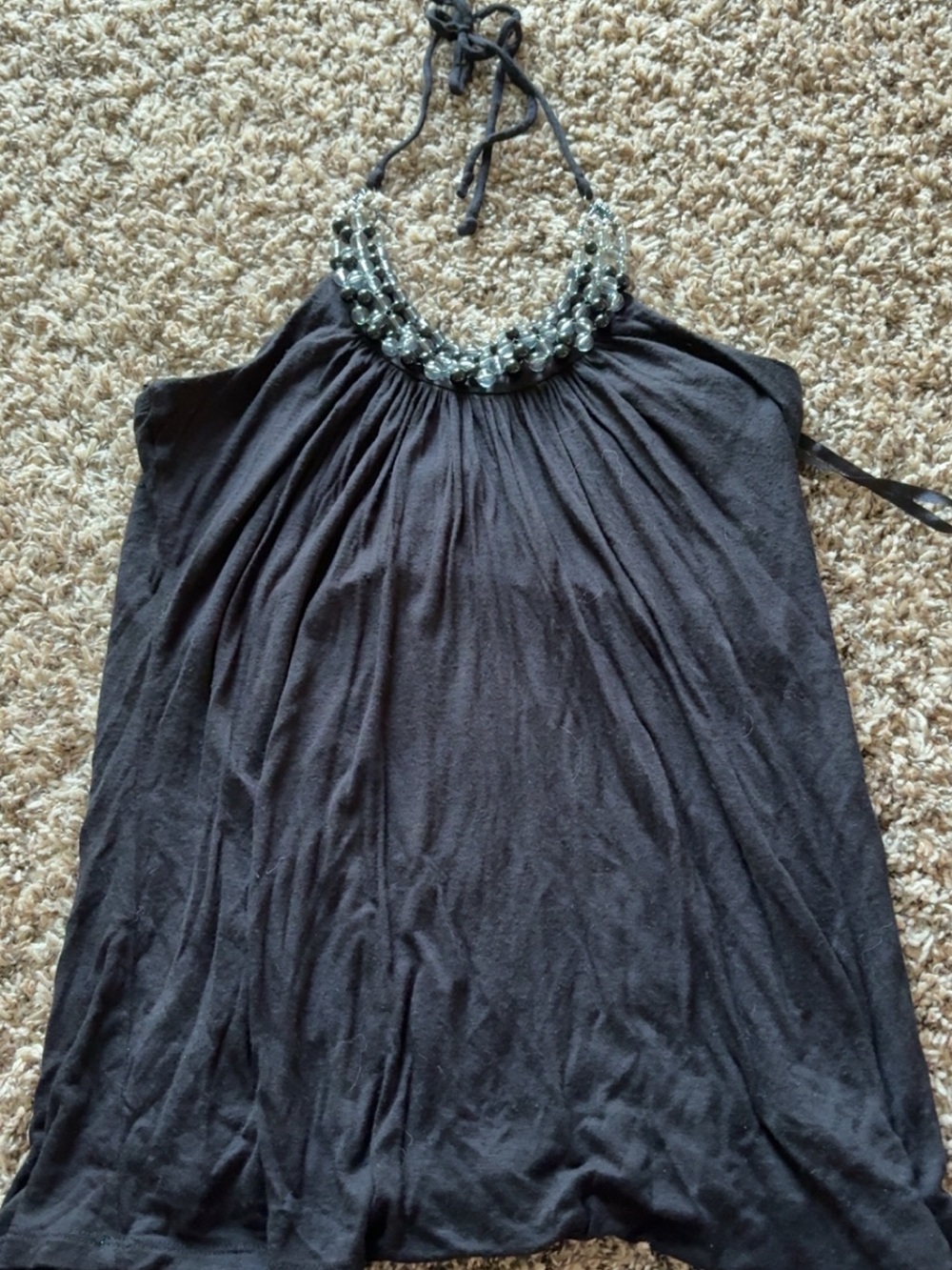 Bwear Black Beaded Halter Camisole